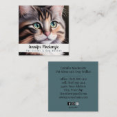 かわいい猫ペットシッターとドッグウォーカー スクエア名刺 (正面/裏面)