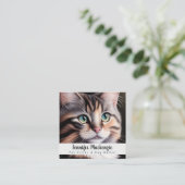 かわいい猫ペットシッターとドッグウォーカー スクエア名刺 (スタンド正面)