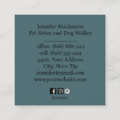 かわいい猫ペットシッターとドッグウォーカー スクエア名刺 (裏面)