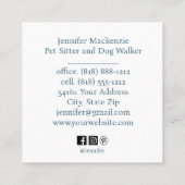 かわいい猫ペットシッターとドッグウォーカー スクエア名刺 (裏面)