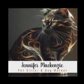 かわいい猫ペットシッターとドッグウォーカー スクエア名刺