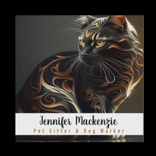 かわいい猫ペットシッターとドッグウォーカー スクエア名刺