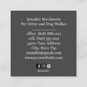 かわいい猫ペットシッターとドッグウォーカー スクエア名刺 (裏面)