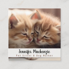 かわいい猫ペットシッターとドッグウォーカー スクエア名刺