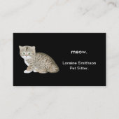 かわいい猫ペットシッターや動物トリマー 名刺 (正面)