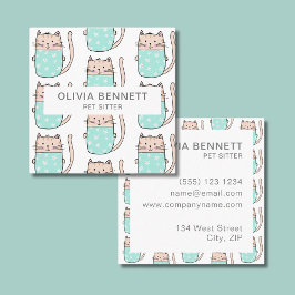 かわいい猫ペットシッター スクエア名刺