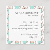 かわいい猫ペットシッター スクエア名刺 (裏面)