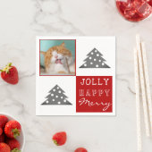かわいい猫ペットタイポグラフィクリスマスツリー写真 スタンダードカクテルナプキン (インサイチュ)