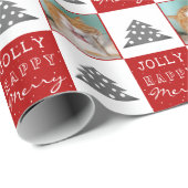 かわいい猫ペットタイポグラフィクリスマスツリー写真 ラッピングペーパー (ロールコーナー)