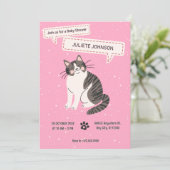 かわいい猫ペットベイビーシャワー 招待状 (スタンド正面)