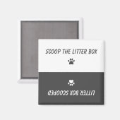 かわいい猫ペットポープリントグレークラシックリバーシブル マグネット (正面/裏面)