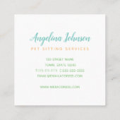 かわいい猫ペット座る スクエア名刺 (裏面)