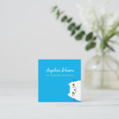 かわいい猫ペット座る スクエア名刺 (スタンド正面)