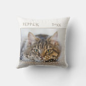 かわいい猫ペット2枚フォトスターパターンクリスマス クッション (裏面)