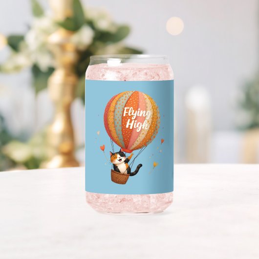 かわいい猫ホットエアバルーンお洒落アート ガラス缶 (インサイチュ (ウェディング))