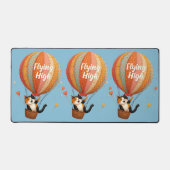 かわいい猫ホットエアバルーンお洒落アート デスクマット (正面)