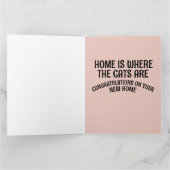 かわいい猫ホームおめでとうグリーティングカード カード (内部)