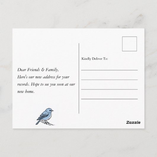 かわいい猫ホーム引越し案内はがき ポストカード (裏面)