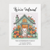 かわいい猫ホーム引越し案内はがき ポストカード (正面)