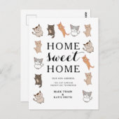 かわいい猫ホーム甘いホームムービングアナウンス ポストカード (正面/裏面)