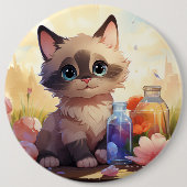 かわいい猫ボタン 缶バッジ (正面)