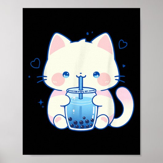 かわいい猫ボバ日本かわいい美少女アニメ少女 ポスター (正面)
