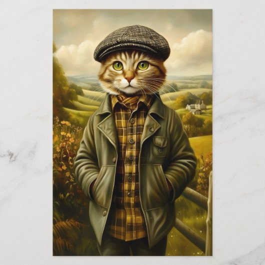 かわいい猫ポートレートインランドスケープCM1スクラップブック紙 (正面)