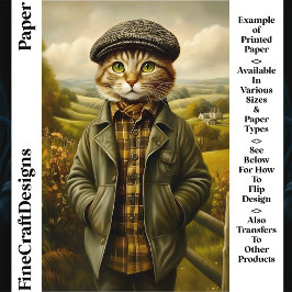 かわいい猫ポートレートインランドスケープCM1スクラップブック紙