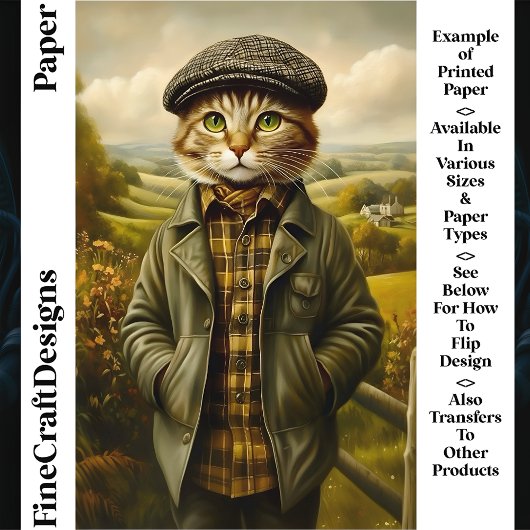 かわいい猫ポートレートインランドスケープCM1スクラップブック紙