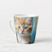 かわいい猫ポートレート カフェラテマグ (左アングル)