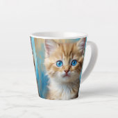 かわいい猫ポートレート カフェラテマグ (右アングル)