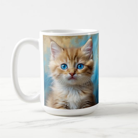 かわいい猫ポートレート コーヒーマグカップ (左)