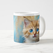 かわいい猫ポートレート ジャンボコーヒーマグカップ (正面右)