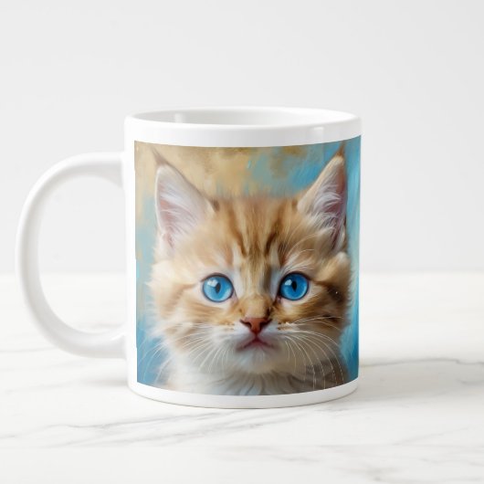 かわいい猫ポートレート ジャンボコーヒーマグカップ (左)