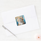 かわいい猫ポートレート スクエアシール (封筒)