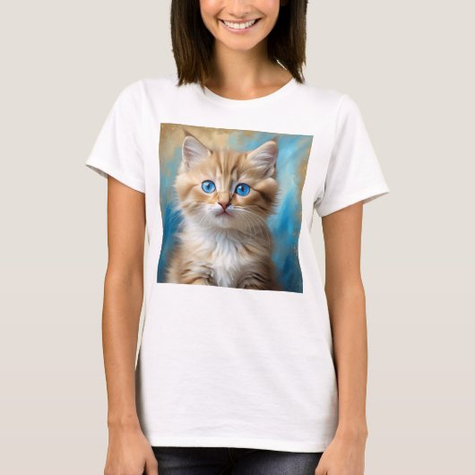かわいい猫ポートレート Tシャツ (正面)