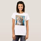 かわいい猫ポートレート Tシャツ (正面フル)