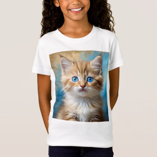 かわいい猫ポートレート Tシャツ (正面)