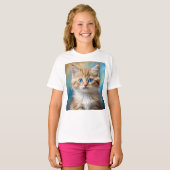 かわいい猫ポートレート Tシャツ (正面フル)