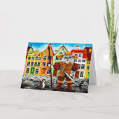 かわいい猫マウスエストニアの民俗グリーティングカード カード (正面)