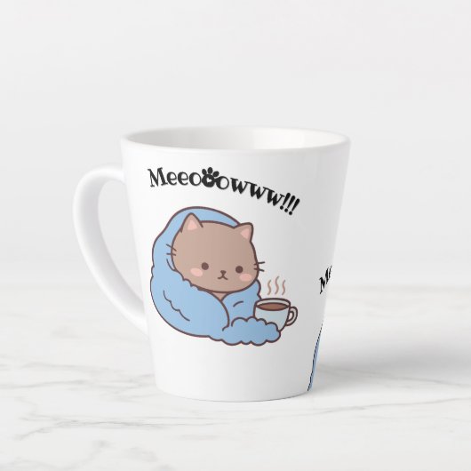 かわいい猫マグカップ カフェラテマグ (左アングル)