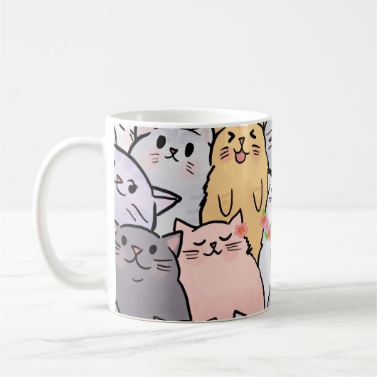 かわいい猫マグカップ コーヒーマグカップ (左)