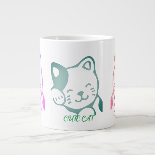 かわいい猫マグカップ ジャンボコーヒーマグカップ (正面)