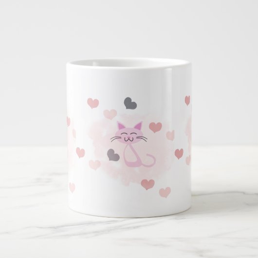 かわいい猫マグカップ ジャンボコーヒーマグカップ (正面)