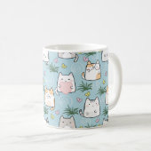 かわいい猫マグカップ – 青い姿のかわいい猫たち コーヒーマグカップ (正面右)