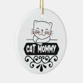 かわいい猫ママのペット動物愛好家写真 セラミックオーナメント (右)