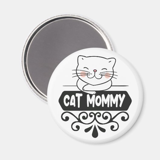 かわいい猫ママのペット動物愛好家 マグネット (正面/裏面)