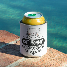 かわいい猫ママのペット動物愛好家 缶クーラー