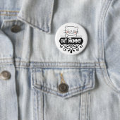 かわいい猫ママのペット動物愛好家 缶バッジ (インサイチュ)