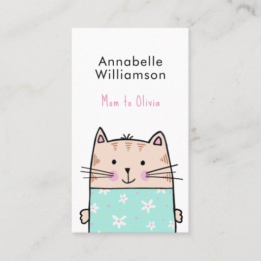 かわいい猫ママの名刺 名刺 (正面)